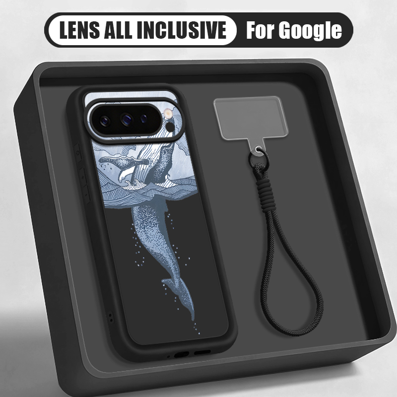 Google Pixel 8A - Humpbackwalvis print polsbandje hoesje voor Google