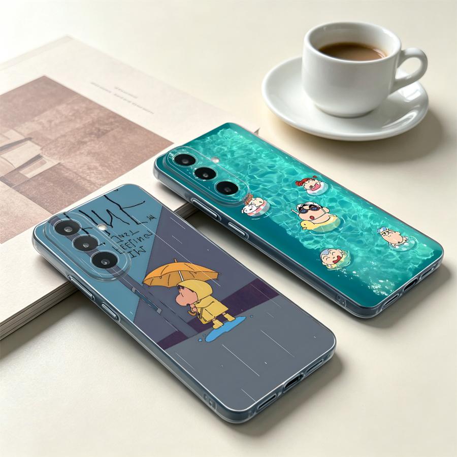Samsung Galaxy A55 - Gele paraplu jongen telefoonhoesje voor Samsung