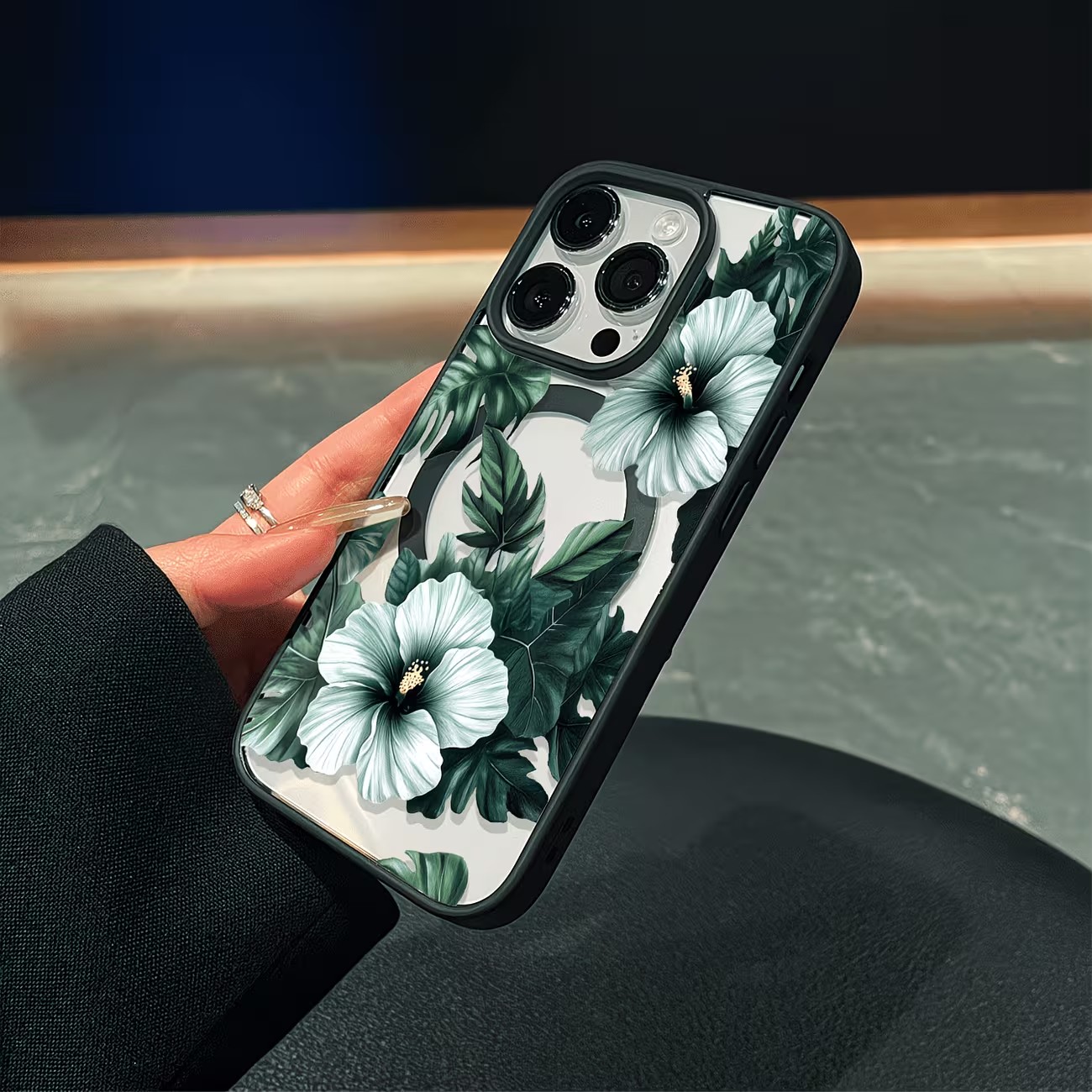 Groene bloemenprint telefoonho - Apple Iphone 15 Pro Max recensie en prijs